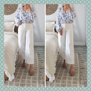 ASTR The Label Plisse Blouse (Blue Tie Dye)